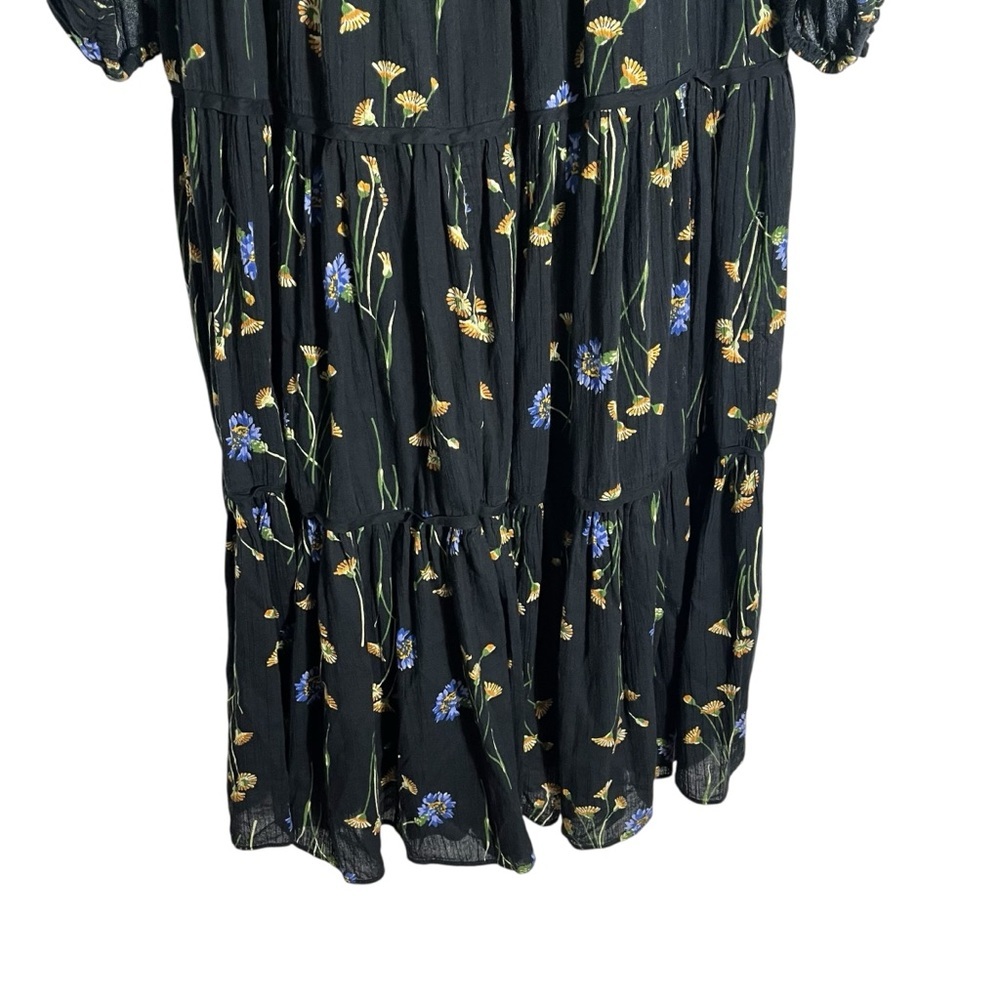 MADEWELL Xiomara Floral Print Long Sleeve Cotton Midi Dress N5287 - Picture 5 of 11
